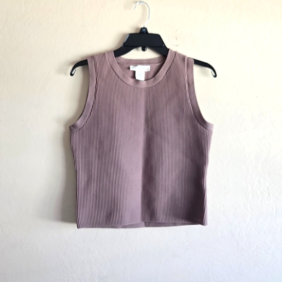 Happily Grey Ribbed Crop Tank Sleeveless Top Size Xl - Picture 1 of 9